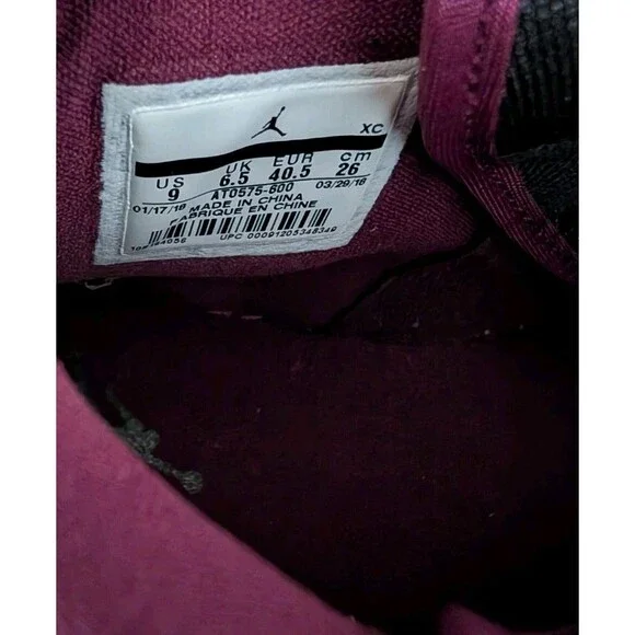 NIB Nike Air Jordan 1 High Zip AT0575-600 W Sz 9 Shoes Bordeaux Purple Sz 7Y - Picture 8 of 10